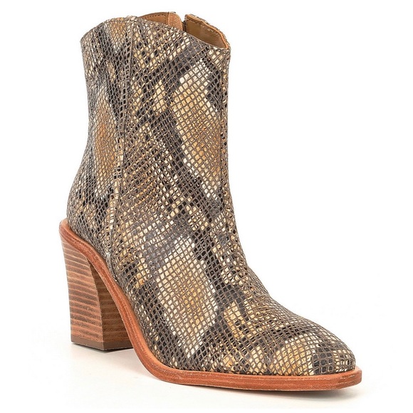 Free people | Snake Print Leather Block Heel - Picture 3 of 6